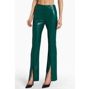 NWT AMANDA UPRICHARD Emerald Green Flare Pants with Front Slit